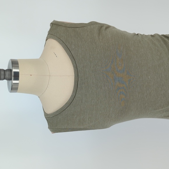 Leith Ruched Tank Knit Dress Green M preppy casual summer minimalist stretch - Picture 4 of 6